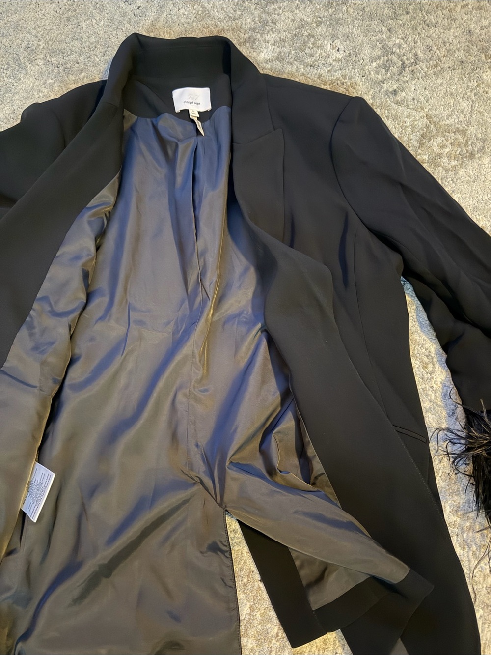 cinq a sept Black Feather-Trim Blazer - Picture 5 of 7